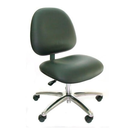 Industrial Seating Heavy Duty High Back Clean Room Vinyl Chair with Aluminum Base Black AE22W-VCR BLACK-251